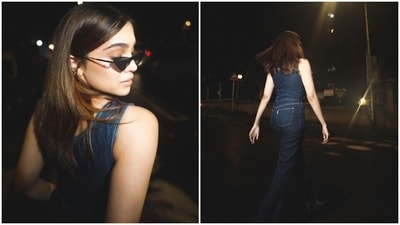 Sharvari's sleeveless jumpsuit features a wide plunging U neckline, corseted bodice, a body-hugging fit to accentuate her svelte frame, wide-leg bottoms, side pockets, and faux zip closure on the front. (Instagram) Sharvari's sleeveless jumpsuit features a wide plunging U neckline, corseted bodice, a body-hugging fit to accentuate her svelte frame, wide-leg bottoms, side pockets, and faux zip closure on the front. (Instagram)