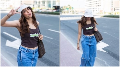 Sharvari is also known for her off-duty sartorial choices, and recently, she gave a glimpse of it during an outing in Dubai. She captioned the post, "This girl didn't know how much she would spend at the mall later that day." (Instagram) Sharvari is also known for her off-duty sartorial choices, and recently, she gave a glimpse of it during an outing in Dubai. She captioned the post, "This girl didn't know how much she would spend at the mall later that day." (Instagram)