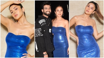 Shehnaaz Gill in figure-hugging sequin dress steals the show on Bigg Boss 16. (Instagram) Shehnaaz Gill in figure-hugging sequin dress steals the show on Bigg Boss 16. (Instagram)