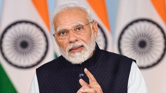 Prime Minister Narendra Modi speaks during the launch of logo, theme and website of India’s G20 Presidency, via video conferencing, in New Delhi, Tuesday, Nov. 8, 2022. (PTI)