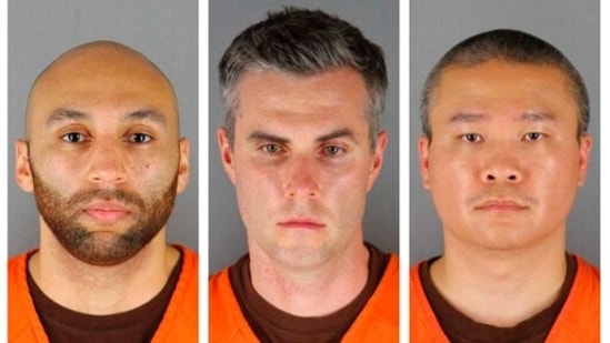 This combination of photos provided by the Hennepin County Sheriff's Office in Minnesota shows from left, former Minneapolis police Officers J. Alexander Kueng, Thomas Lane and Tou Thao.(AP)