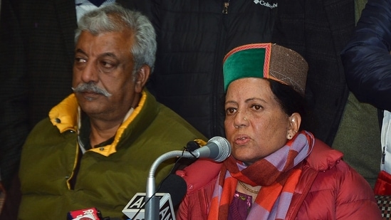 Himachal Pradesh Congress chief Pratibha Singh. (ANI Photo)(Pradeep Kumar )