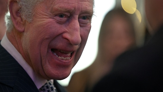 King Charles: Britain's King Charles III talks with volunteers and beneficiaries of local community initiatives in King's Cross.(Reuters)