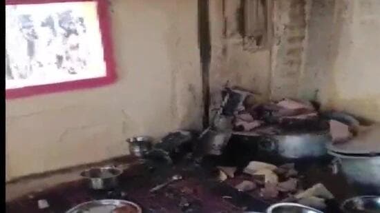 Police said the guests had gathered at the house of groom Surendra Singh and food was being prepared for them when the cooking gas cylinder kept in the store room caught fire following a leak and exploded. (ANI)