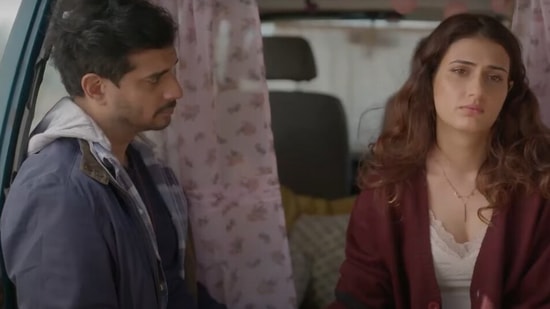 Tahir Raj Bhasin and Fatima Sana Shaikh in a still from the music video Taj.