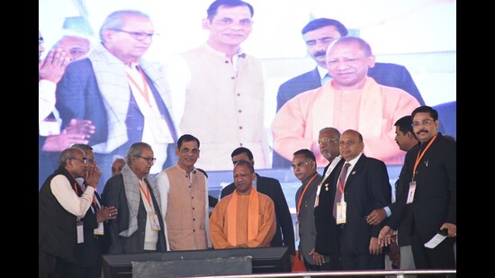 UP CM Yogi Adityanath in Kanpur (HT)