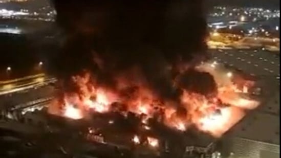 Moscow Fire: Emergency services suspect 'arson'. Moscow Fire: Emergency services suspect 'arson'.
