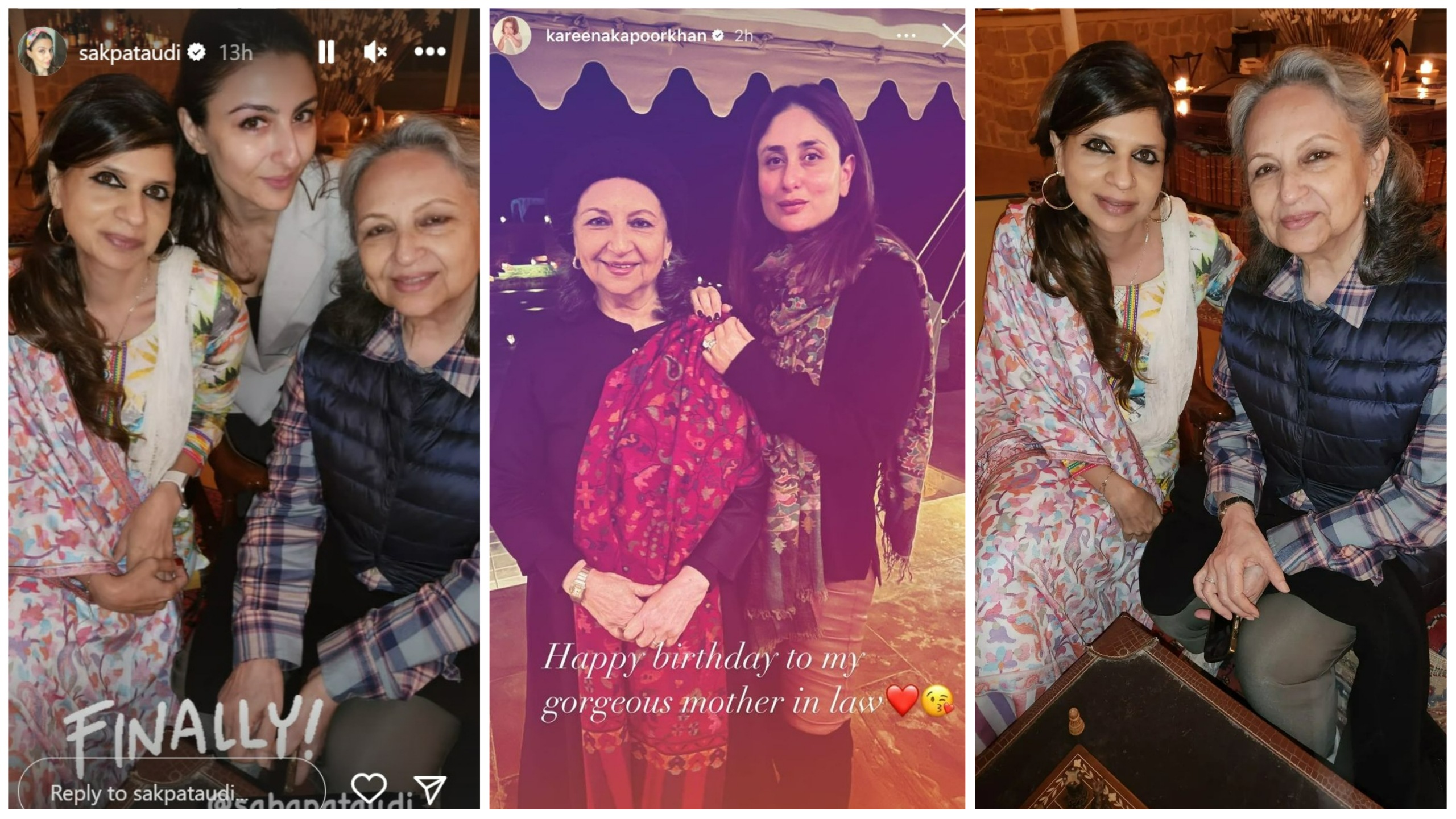 Saba, Soha, Kareena with Sharmila Tagore in Jaisalmer.