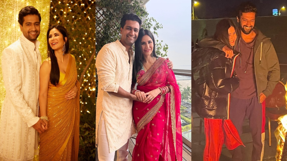 Katrina Kaif and Vicky Kaushal during festivals.