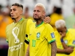 Brazil's Neymar cries at the end of the FIFA World Cup quarter-final match. Brazil's Neymar cries at the end of the FIFA World Cup quarter-final match.