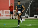 Portugal's Cristiano Ronaldo during training 