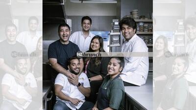 (Clockwise from left, standing) Chefs Prateek Sadhu, Shubham Thakur, Pooja Dhingra, Himanshu Saini, Niyati Rao, and Hussain Shahzad at the HT Brunch cover shoot; Make-up & hair by Rashmi Shastri (Subi Samuel) (Clockwise from left, standing) Chefs Prateek Sadhu, Shubham Thakur, Pooja Dhingra, Himanshu Saini, Niyati Rao, and Hussain Shahzad at the HT Brunch cover shoot; Make-up & hair by Rashmi Shastri (Subi Samuel)