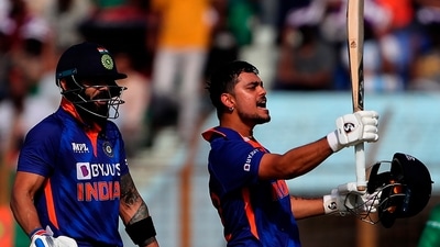 Ishan and Kohli put up 290 runs for the second wicket off just 190 balls. (AP) Ishan and Kohli put up 290 runs for the second wicket off just 190 balls. (AP)