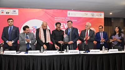 An Uttar Pradesh delegation led by state assembly speaker Satish Mahana in Toronto, Canada, where an MoU was signed. (SOURCED IMAGE) An Uttar Pradesh delegation led by state assembly speaker Satish Mahana in Toronto, Canada, where an MoU was signed. (SOURCED IMAGE)
