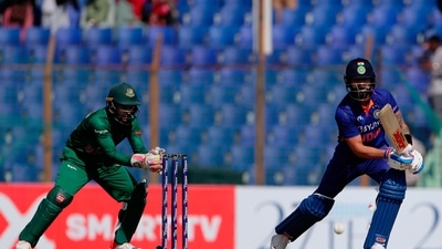 India's Virat Kohli plays a shot during the third one day international cricket match between Bangladesh and India in Chittagong (AP)