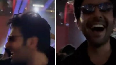 Kartik Aaryan attends Diljit Dosanjh's concert in Mumbai. Kartik Aaryan attends Diljit Dosanjh's concert in Mumbai.
