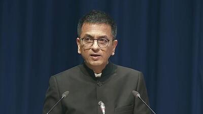 New Delhi, Nov 26 (ANI): Chief Justice of India (CJI) Justice DY Chandrachud speaks during the Constitution Day celebrations 2022 at the Supreme Court, in New Delhi on Saturday. (ANI Photo) (ANI) New Delhi, Nov 26 (ANI): Chief Justice of India (CJI) Justice DY Chandrachud speaks during the Constitution Day celebrations 2022 at the Supreme Court, in New Delhi on Saturday. (ANI Photo) (ANI)