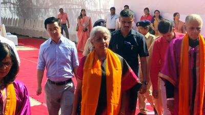 Nirmala Sitharaman during the 19th convocation ceremony of Symbiosis International (deemed university) in Pune. (HT PHOTO) Nirmala Sitharaman during the 19th convocation ceremony of Symbiosis International (deemed university) in Pune. (HT PHOTO)