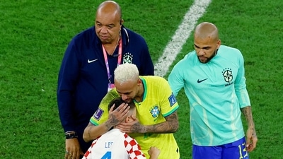 Brazil's Neymar after the quarterfinal loss against Croatia. (REUTERS)