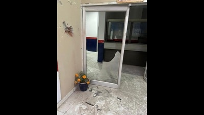 Sarhali police station which was attacked with rocket launcher in Tarn Taran district on Saturday. (Photo /Hindustan Times) (HT photo) Sarhali police station which was attacked with rocket launcher in Tarn Taran district on Saturday. (Photo /Hindustan Times) (HT photo)