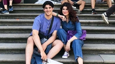 Twinkle Khanna with her son Aarav Bhatia. Twinkle Khanna with her son Aarav Bhatia.