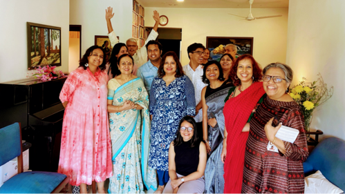 Manjari Jaruhar, fourth from left at the Juhu Book Club. Manjari Jaruhar, fourth from left at the Juhu Book Club.
