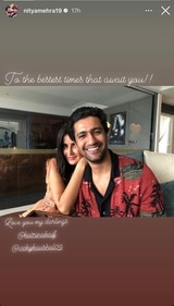 Nitya Mehra extends warm wishes to Katrina Kaif and Vicky Kaushal on their first wedding anniversary. Nitya Mehra extends warm wishes to Katrina Kaif and Vicky Kaushal on their first wedding anniversary.
