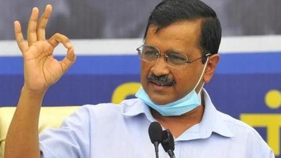 Arvind Kejriwal held an interactive session with all 134 newly elected AAP councillors (HT Photo) (HT_PRINT)
