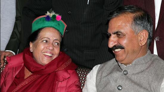Himachal Pradesh Congress chief Pratibha Singh and her predecessor Sukhwinder Singh Sukhu after the Congress Legislature Party meeting in Shimla on Friday. (ANI Photo) Himachal Pradesh Congress chief Pratibha Singh and her predecessor Sukhwinder Singh Sukhu after the Congress Legislature Party meeting in Shimla on Friday. (ANI Photo)