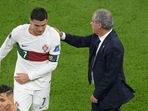 Portugal's coach Fernando Santos pats Portugal's forward Cristiano Ronaldo Portugal's coach Fernando Santos pats Portugal's forward Cristiano Ronaldo