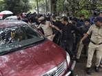Hyderabad: CBI officials arrive at TRS MLC Kavitha's residence in Hyderabad, Sunday, Dec 11, 2022. (PTI Photo) (PTI12_11_2022_000092A)(PTI) Hyderabad: CBI officials arrive at TRS MLC Kavitha's residence in Hyderabad, Sunday, Dec 11, 2022. (PTI Photo) (PTI12_11_2022_000092A)(PTI)