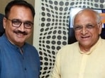 BJP Delhi president Virendra Sachdeva (L) congratulates Bupendra Patel (R) for his second term as Gujarat CM (Twitter/@@Virend_Sachdeva) BJP Delhi president Virendra Sachdeva (L) congratulates Bupendra Patel (R) for his second term as Gujarat CM (Twitter/@@Virend_Sachdeva)