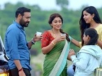 A still from Drishyam 2 starring Ajay Devgn and Shriya Saran. A still from Drishyam 2 starring Ajay Devgn and Shriya Saran.