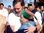 Rahul Gandhi hugged Pratibha Singh at the swearing-in of Himachal chief minister ukhvinder Singh Sukhu Rahul Gandhi hugged Pratibha Singh at the swearing-in of Himachal chief minister ukhvinder Singh Sukhu