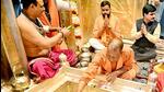 Uttar Pradesh chief minister Yogi Adityanath offers prayers at Kashi Vishwanath temple in Varanasi. (ANI PHOTO) Uttar Pradesh chief minister Yogi Adityanath offers prayers at Kashi Vishwanath temple in Varanasi. (ANI PHOTO)