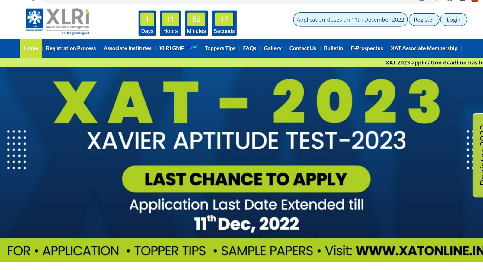 XAT 2023: Registration process ends today at xatonline.in, know how to apply