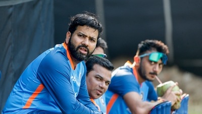 India's captain Rohit Sharma sits during a training session (AP) India's captain Rohit Sharma sits during a training session (AP)