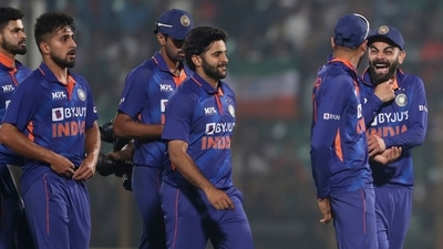 India's Virat Kohli, right, chuckle while leaving the field with his teammates (AP) India's Virat Kohli, right, chuckle while leaving the field with his teammates (AP)