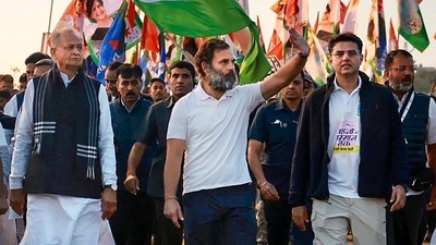 Ashok Gehlot and Sachin Pilot appeared together Rahul Gandhi's Bharat Jodo Yatra in Rajasthan a few days ago. (PTI)