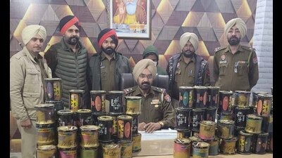 The seized plastic kite string in Ludhiana police custody.