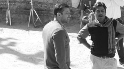 Nawazuddin Siddiqui and Salman Khan from the sets of Bajrangi Bhaijaan.