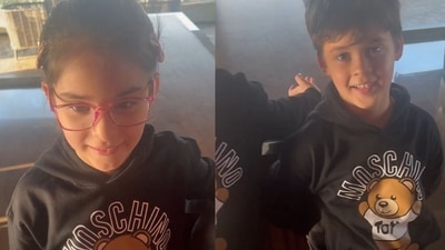 Karan Johar's twin kids--Yash Johar and Roohi Johar in a video. Karan Johar's twin kids--Yash Johar and Roohi Johar in a video.