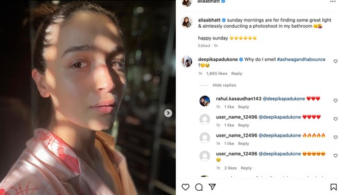 Alia Bhatt's post gets a comment from Deepika Padukone. Alia Bhatt's post gets a comment from Deepika Padukone.