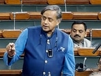 Congress MP Shashi Tharoor speaks in Lok Sabha during the Winter Session of Parliament on Monday. Congress MP Shashi Tharoor speaks in Lok Sabha during the Winter Session of Parliament on Monday.