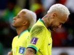 Brazil's Neymar looks dejected after being eliminated from the FIFA World Cup 2022.