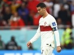 Portugal's Cristiano Ronaldo looks dejected after being eliminated from the FIFA World Cup.