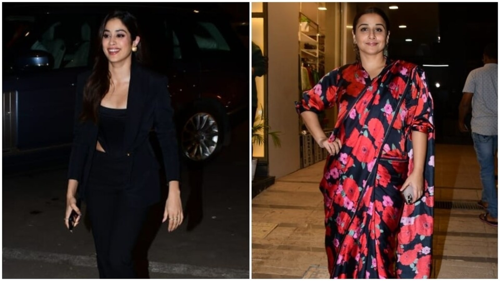 Janhvi Kapoor glows in a hot boss lady look, Vidya Balan stuns in floral  saree on an outing: See pics, videos inside | Fashion Trends - Hindustan  Times