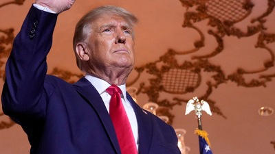 Donald Trump: Former President Donald Trump stands on stage. (AP) Donald Trump: Former President Donald Trump stands on stage. (AP)