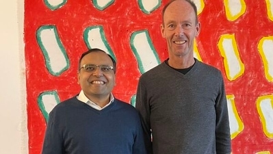 Nihar Malaviya: Nihar Malaviya with Bertelsmann CEO Thomas Rabe. (Twitter)