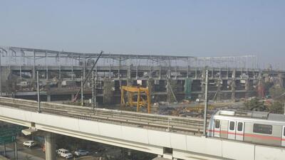 Ghaziabad, India - December 10 2022: Construction of the new Rapid rail station along the lines of Ghaziabad Metro seen in full swing at Shaheed Sthal Bus Adda in Ghaziabad , India on Saturday, December 10. 2022. (Photo by Sakib Ali /Hindustan Times)